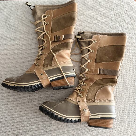 Sorel Brown Tan Conquest Carly Tall Boots - Size 9 - Picture 9 of 10